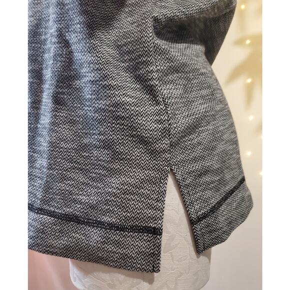 T by Talbots Chevron Spacedye Cowl Neck Knit Sweatshirt Top Womens Size M Active - Picture 6 of 10